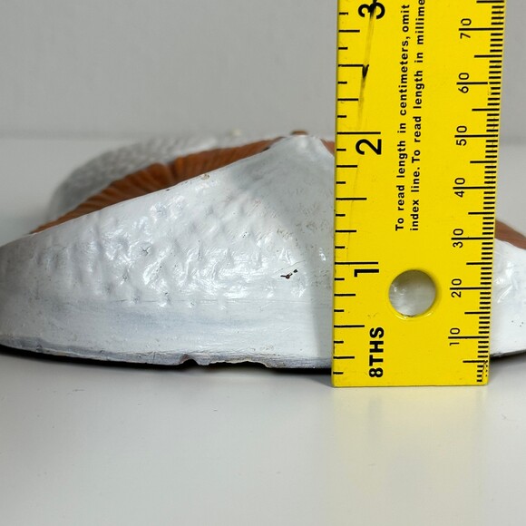 Vintage Chalkware Owl Wall Hanging White Brown 70s Boho Nature - Picture 7 of 7